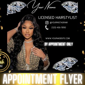 Hair Appointment Flyer | Social Media Flyer | Booking Flyer | Canva Template | Appointments Flyer | Instagram Flyer | Flyers | Templates