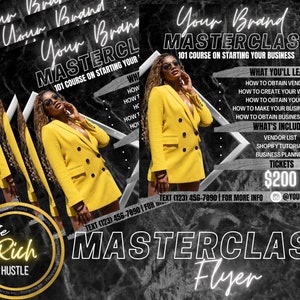 DIY Masterclass Social Media Flyer | Platinum Business Course | Branding Canva Editable Flyer Template | Masterclass Flyer | Template