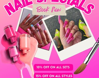 Nail Technician Flyer | Flyer Template | Social Media Template | Instagram Template | Canva Template | Business Flyers | Business Promotion