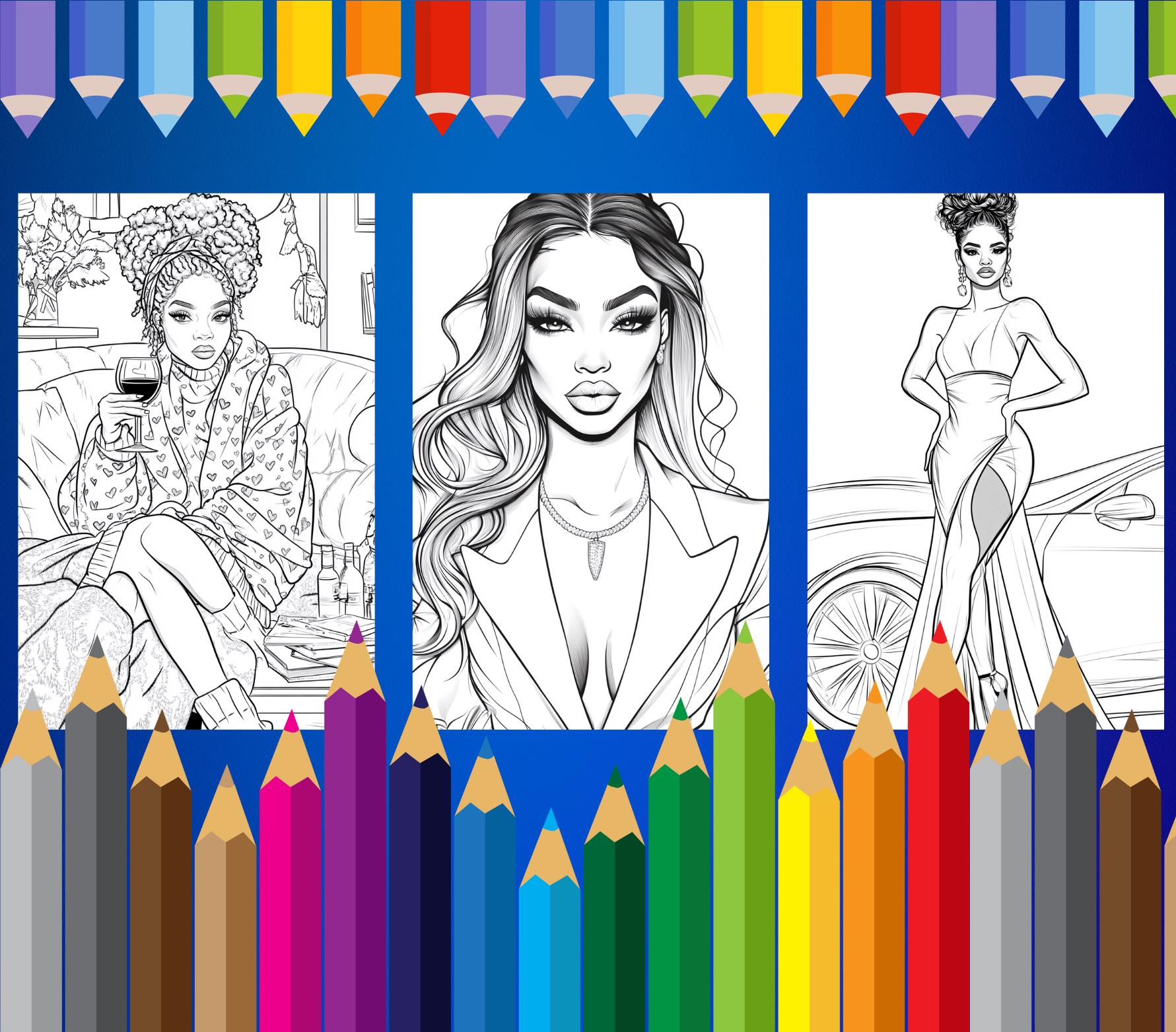 40 Black Women Coloring Pages | Black Women Coloring Book | 40 Page ...