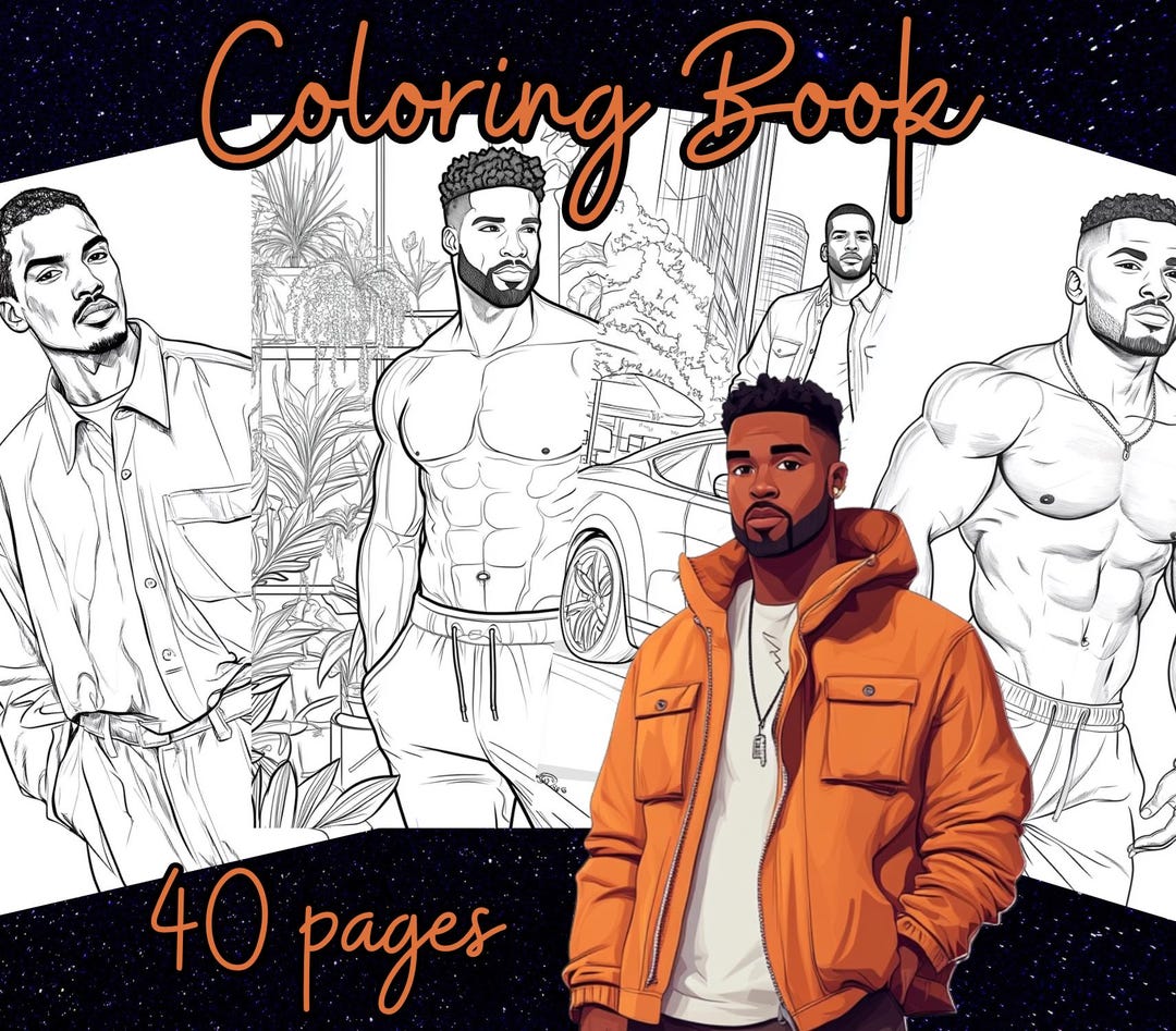 40 Men Coloring Pages | Men Coloring Book | 40 Page Adult Coloring Book ...