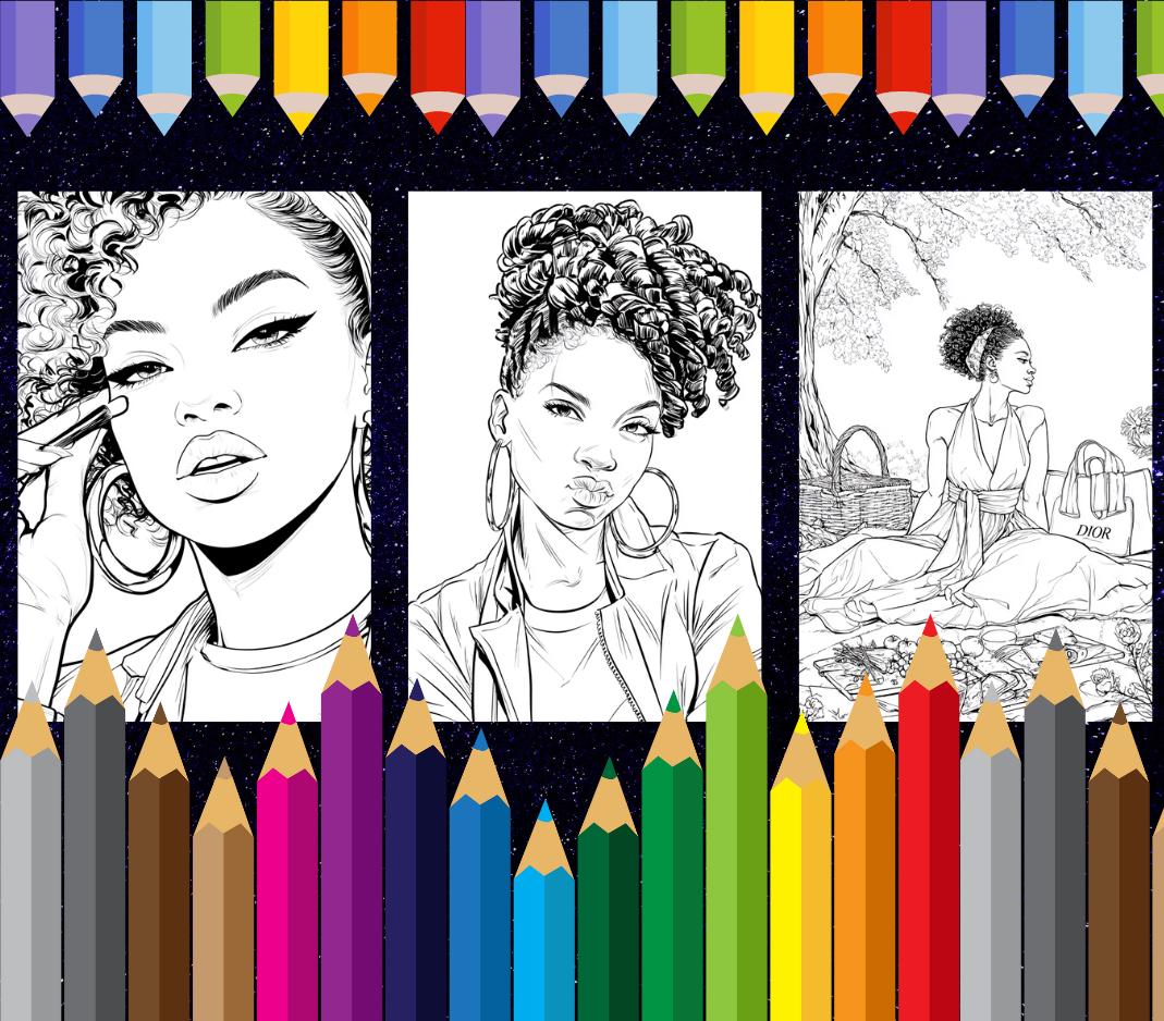 40 Black Women Coloring Pages | Black Women Coloring Book | 40 Page ...
