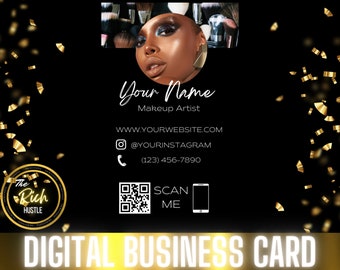 Digital Business Card | QR Code Business Card | Digital Business Card With QR code | Business Card | Business Card Template | Canva Template