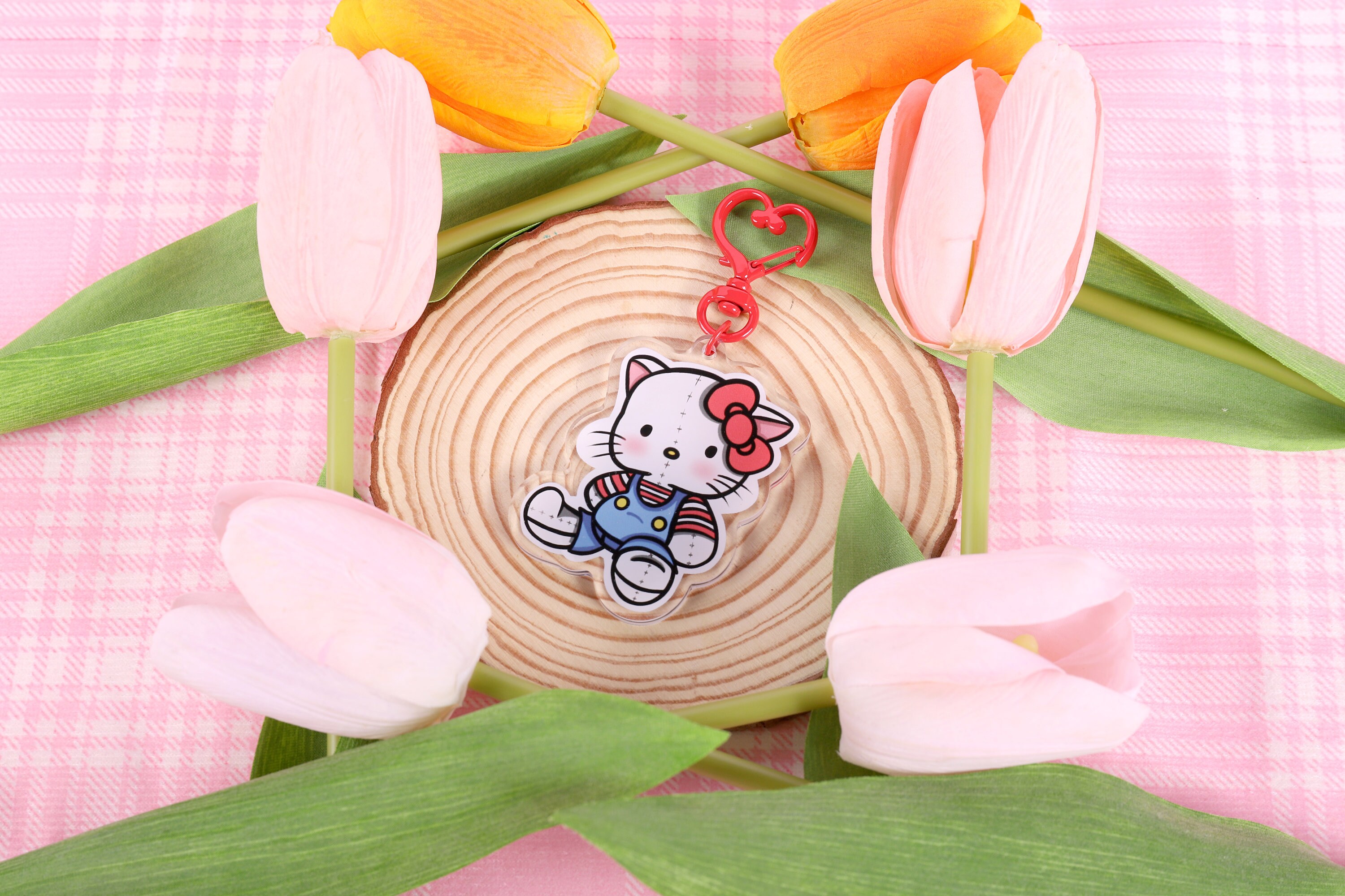 Kawaii Hello Kitty Keychain - Etsy