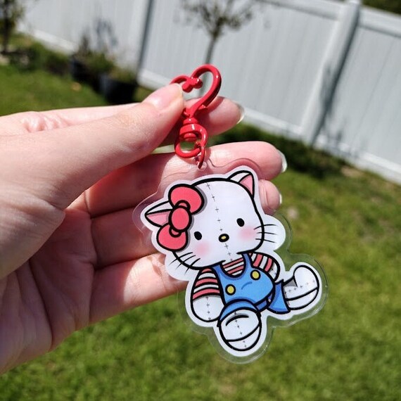 Kawaii Hello Kitty Keychain - Etsy
