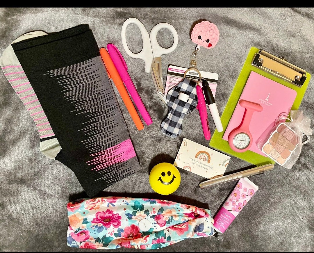 Extralarge Nursing Student Kit badge Reel With Accessories, Penlight