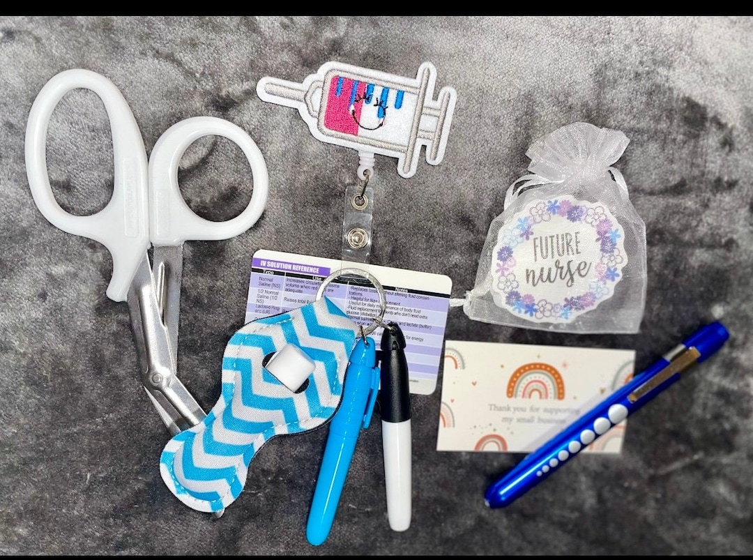 Small Nursing Student Kit included Badge Reel, Medical Scissors, and