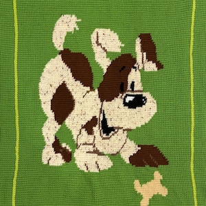 1196 Playful Puppy Dog on a Grass Green background. A perfect gift for any age. In Stock