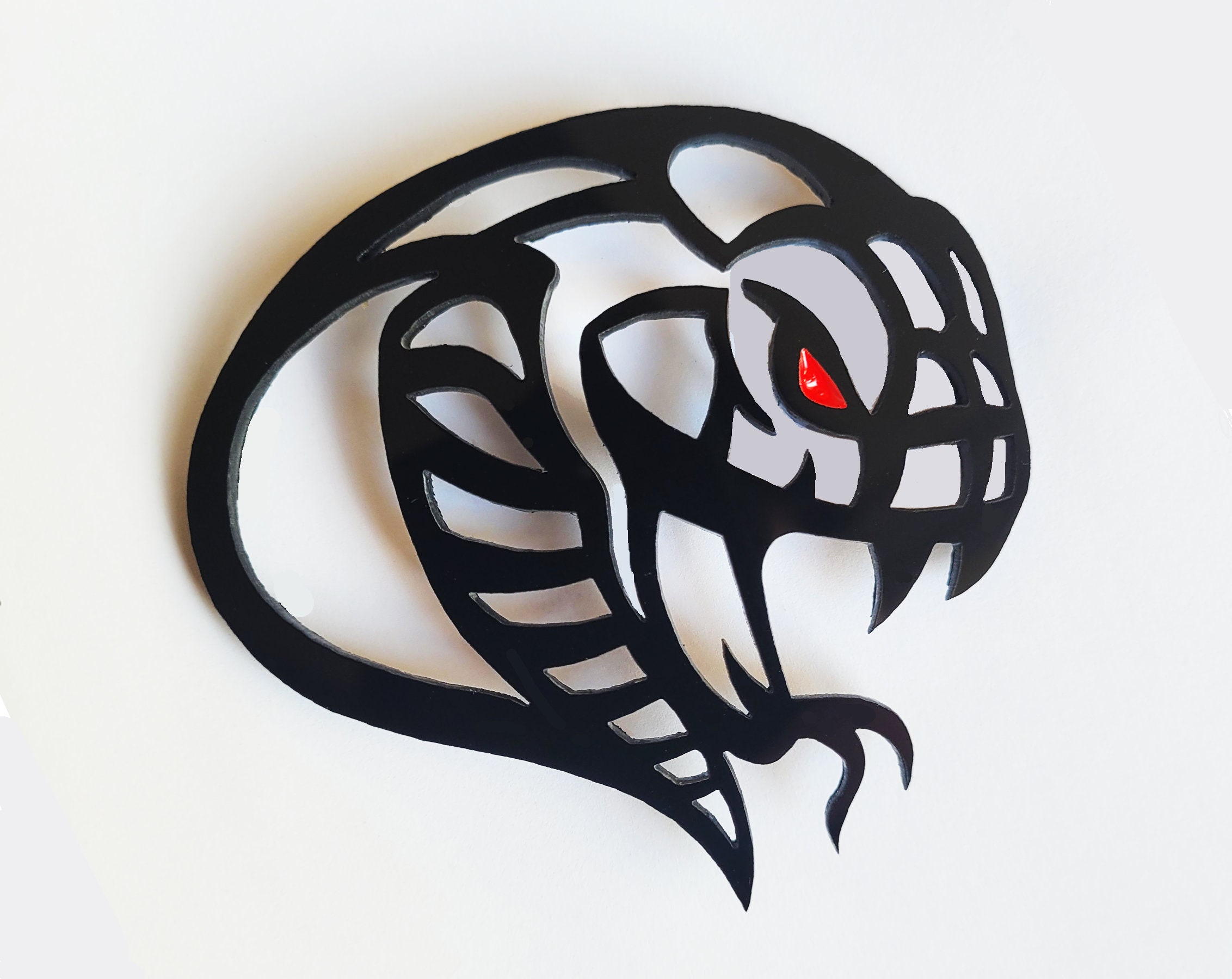 Snake Metal Car 3D Sticker Snake Emblem For Car Motorcycle Scratched Decorative Car Logo Side Tail Logo (Silver), Emblems - Canada