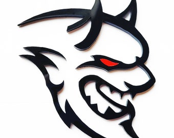 2 badges emblème démon oeil rouge pour Dodge Charger Challenger Hellcat SRT TRX logo