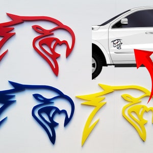 2x Hawk Bird Hellhawk Emblem Logo for Jeep Grand Cherokee Trackhawk SRT