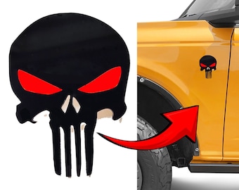 Custom Fender Emblem Badge Punisher Skeleton Redeye for Car Auto Truck