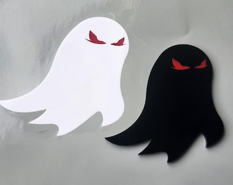 2x Ghost Demon Spooky Redeye Badge Logo Emblem for Car Auto Fender Trunk Hood