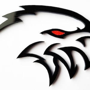 2x Hawk Bird Hellhawk Redeye Emblem Logo for Grand Cherokee Trackhawk SRT