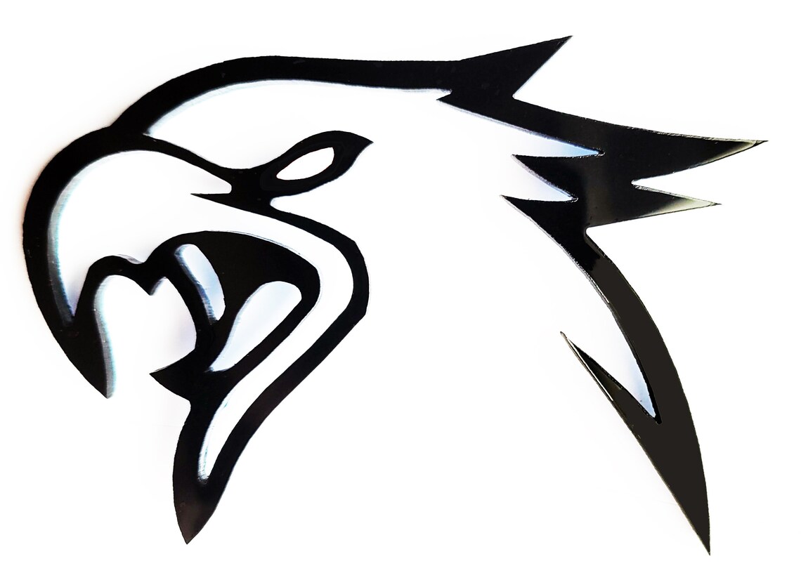 thumbnail image 2 of White/Grey HELLHAWK Emblem Badge For Jeep Grand Cherokee Trackhawk - Pair (Left & Right) 2 of 5