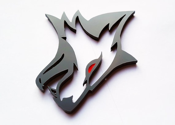 2x Hellfox Fox Redeye Badge Logo Emblem for Car Auto Fender Trunk