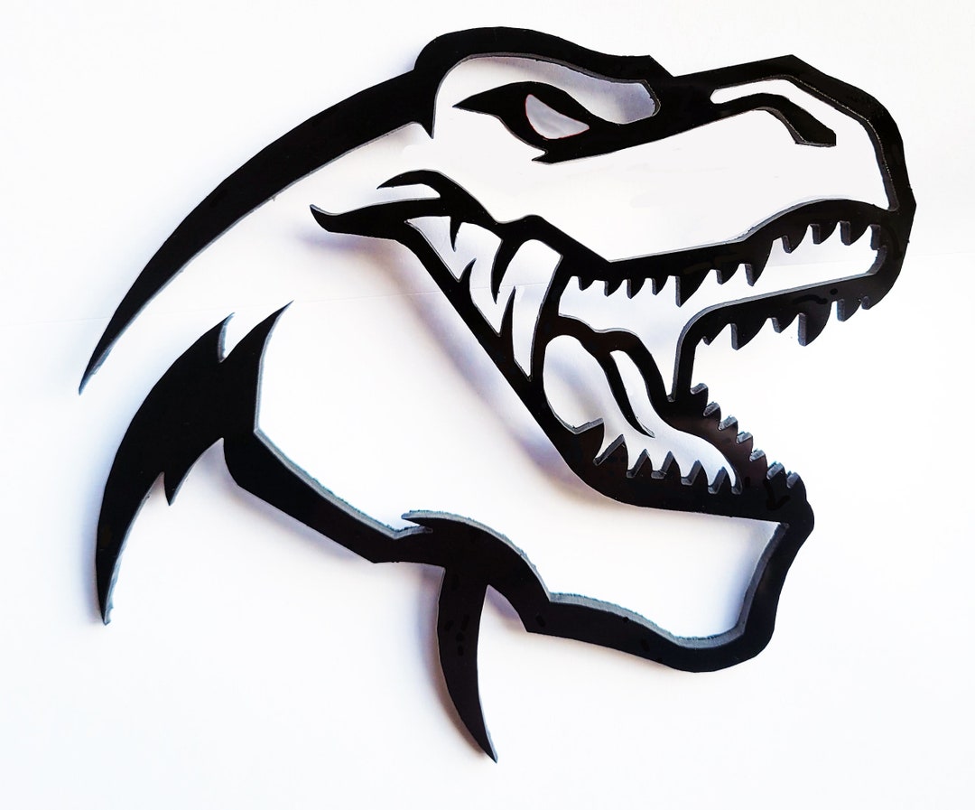 Pair Of Dinosaur T-Rex TRX Emblem Badges For Dodge Ram – Black And Red, Left & Right Placement