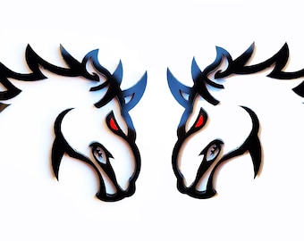 2x Fender Emblem Badges Redeye Horse Bronco Mustang Hellhorse for Car Truck Pickup