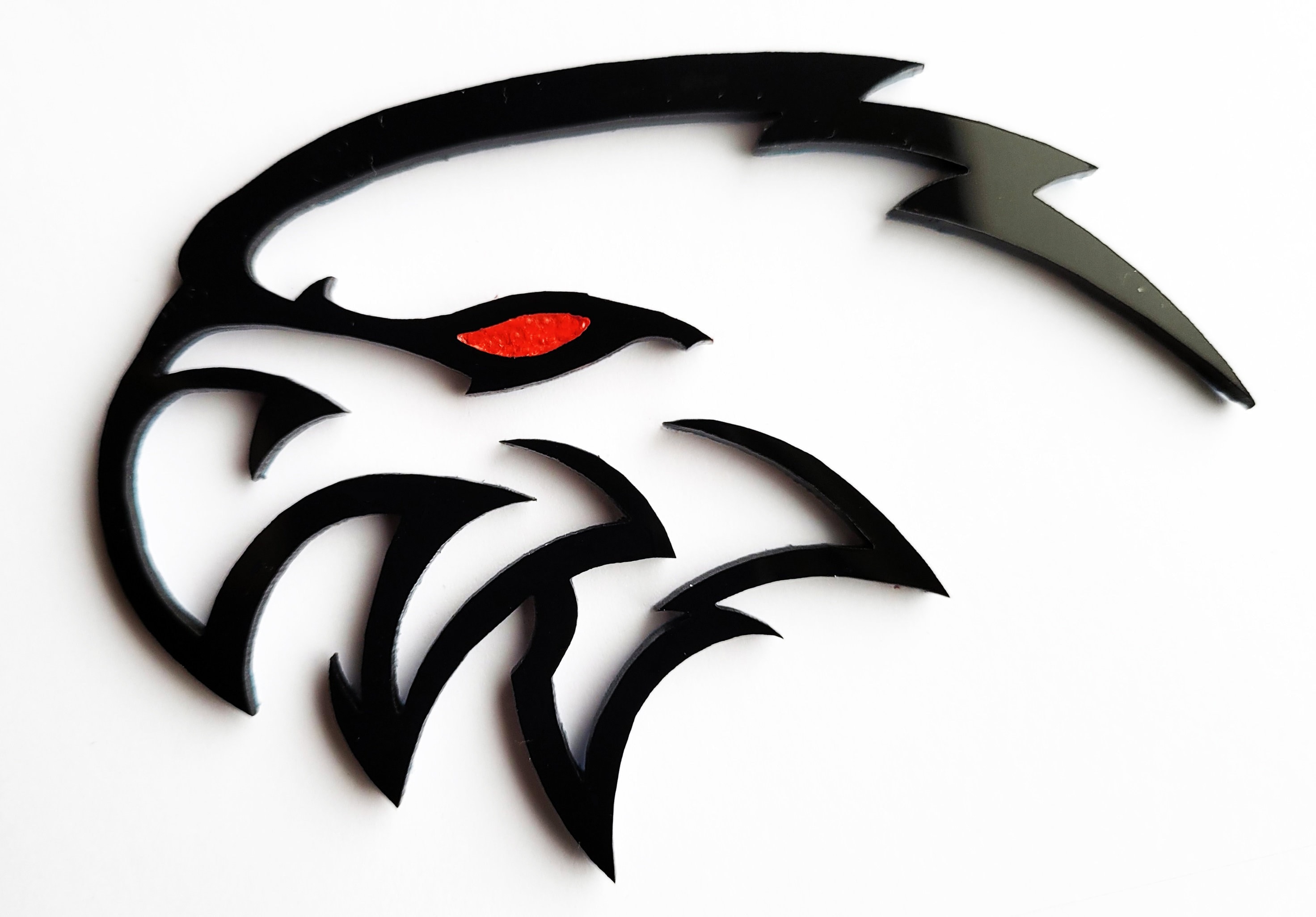 2x Hawk Bird Hellhawk Redeye Emblem Logo for Grand Cherokee Trackhawk