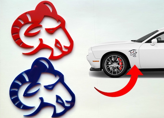 Tailgate Emblem Badge for Dodge Ram 1500 2500 3500 09-18 Black Head Red Eye