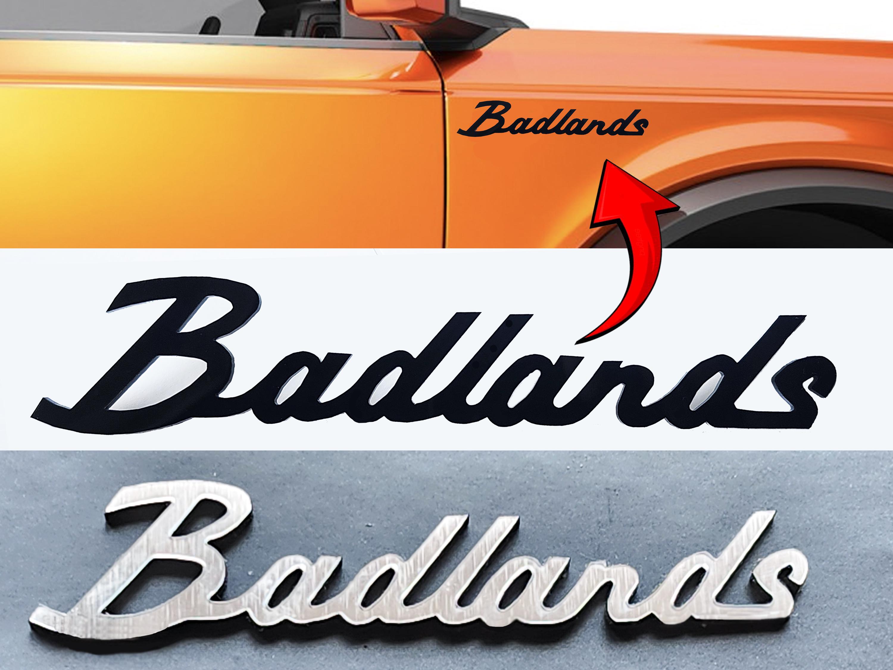 2x Fender Tailgate Badlands Emblem Badge Classic Script Logo for