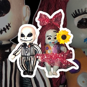 Hand painted baby Jack and sally | Tim burton dolls | Goth babies | Horror Babies | Miniature Jack and sally | Baby Jack | Jack Skellington