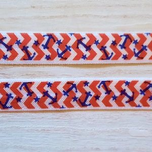 Diadema de implante coclear con anclas Chevron rojas, blancas y azules