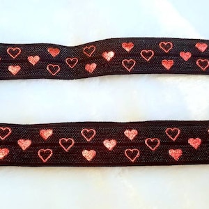 Black & Red hearts Cochlear Implant Headband