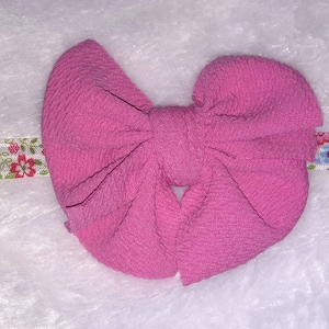 Floral Cochlear Implant Headband with Bow