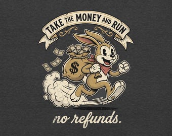Vintage Cartoon Bandit T-Shirt, Take Money Run Tee, Western Outlaw Graphic Shirt