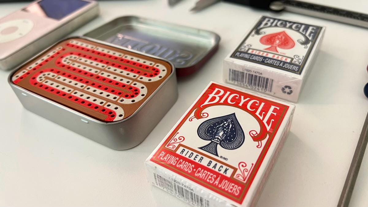 Travel Cribbage Set – Altoids Tin Pocket Cribbage Board with Pegs + Mini Cards