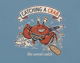 Catching a Crab Rowing T-Shirt, Retro Cartoon Rower Tee, Coxswain Regatta Gift