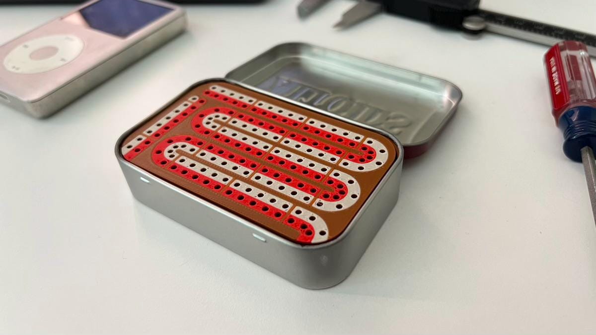 Travel Cribbage Set – Altoids Tin Pocket Cribbage Board with Pegs + Mini Cards