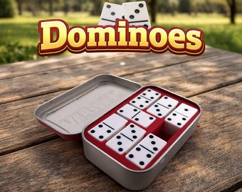 Domino Game Set: Double-Six Tiles in Travel Tin (Altoids Size)
