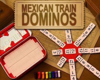 Altoids Tin Mexican Train Dominoes Set | Pocket Travel Game