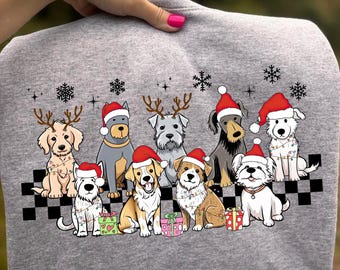 Christmas Dog Sweatshirt – Cute Holiday Dog Lover Gift – Festive Puppy Graphic Pullover – Cozy Winter Pet Lover Sweater