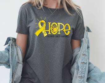 Hope Childhood Cancer Awareness Shirt, Gold Ribbon Tee