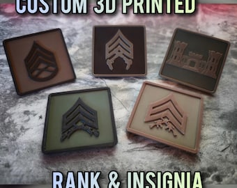 Set of custom 3D Printed Military Rank and Insignia