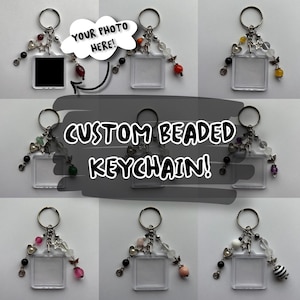 Custom Beaded Photo Keychain Album Cover