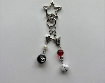 8 Ball Y2K Aesthetic Star Dice Keychain Phone Charm