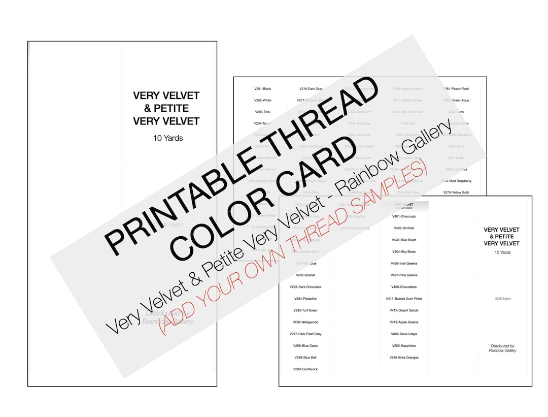 Sample None Sample Thread Sample PRINTABLE TEMPLATE - Create Your Own Needlepoint Fiber Thread Color ...