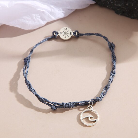 Wax String Pura Vida STYLE Bracelet GRAY WAVE Pack of 1 Stackable