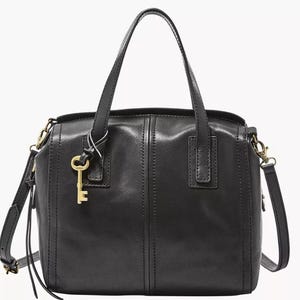 Cartera de piel negra Emma/cartera Fossil/como nueva