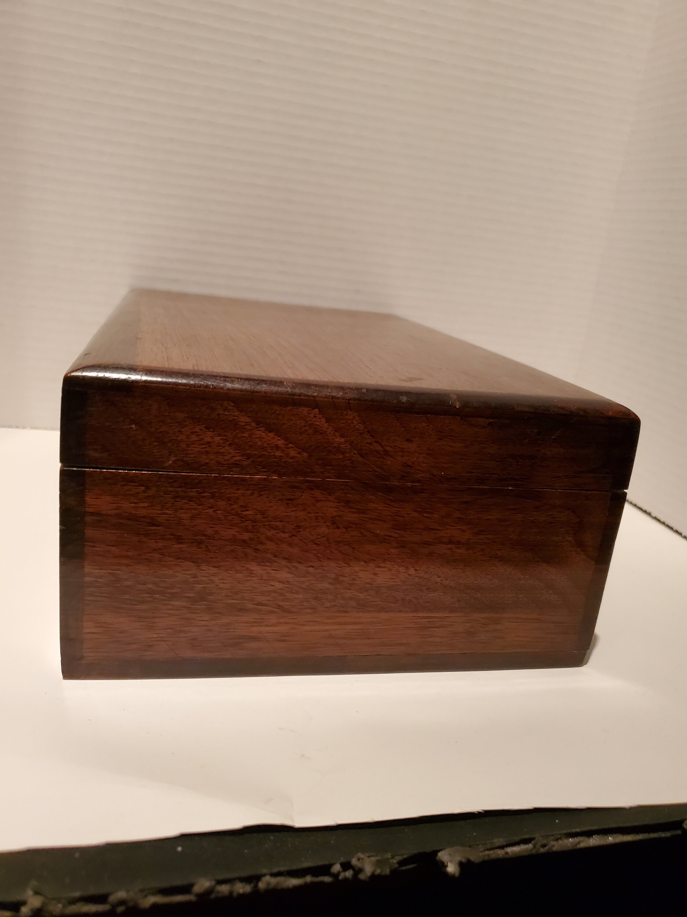 Antique Oak Box/old Wooden Box/stationery Hinged Wood