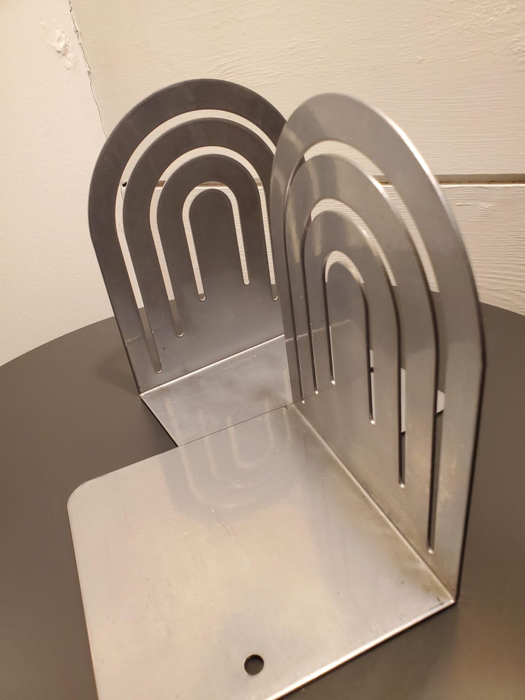 Vintage Arch Shape Bookends / 80s Spectrum Designs/ Metal Post Modern ...