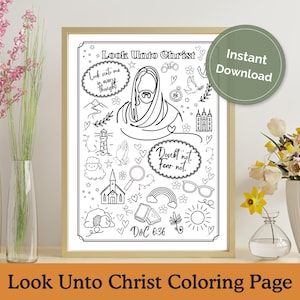 Look Unto Christ Coloring Page: 2025 Youth Theme (Digital Download)