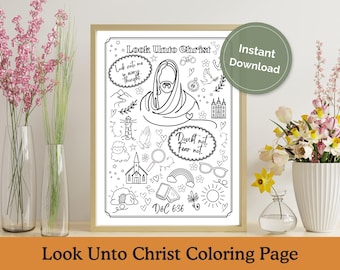 Look Unto Christ Ausmalseite: 2025 Jugendmotiv (Digitaler Download)