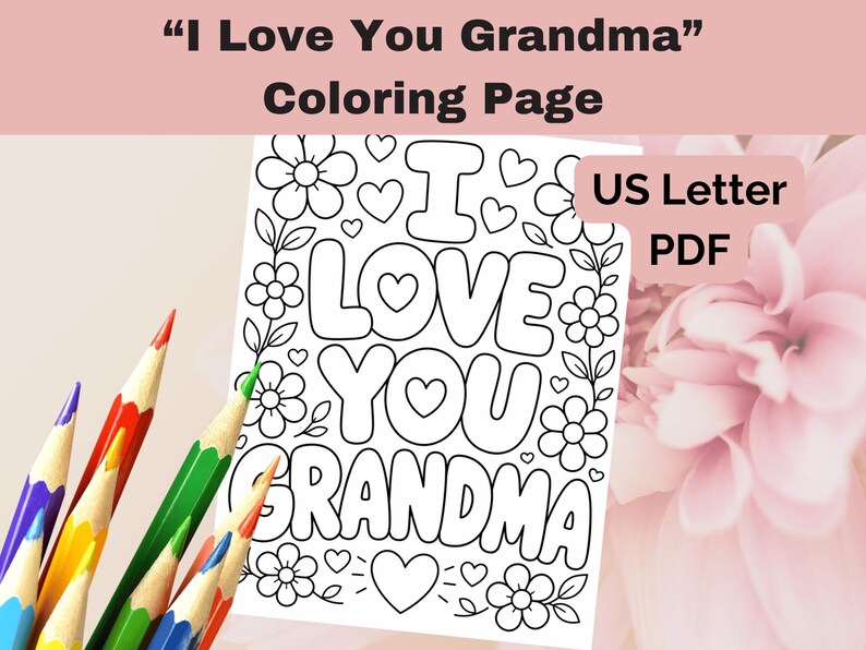 Mother’s Day Coloring Page | I Love You Grandma Printable | Church ...