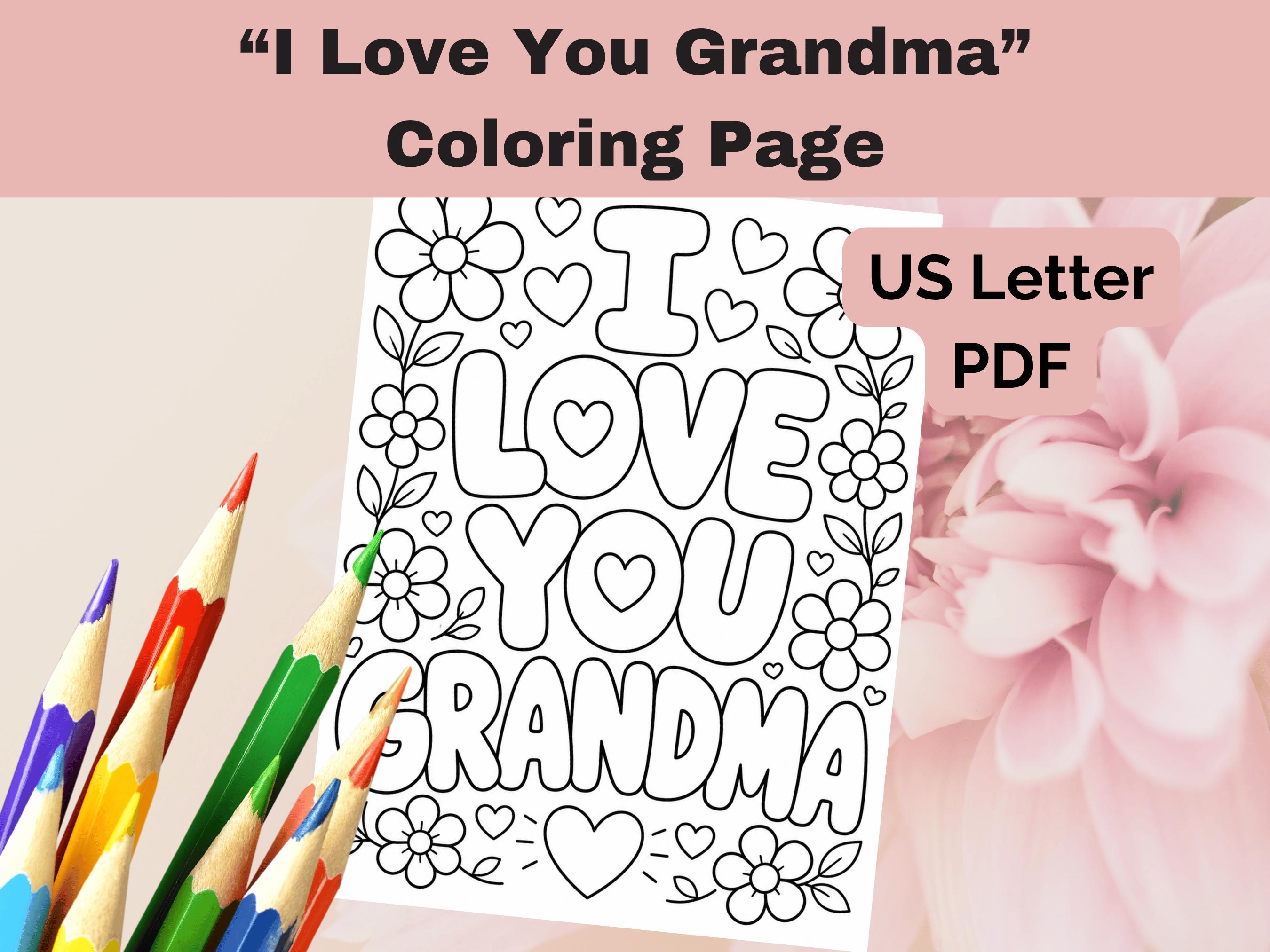Mother’s Day Coloring Page | I Love You Grandma Printable | Church ...