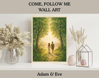 Adam and Eve Watercolor Print - Christian LDS Wall Art (Digital Download)